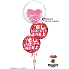 Bukiet 835 Love Me and the World is Mine! Qualatex #29505 57055-1 97171-2